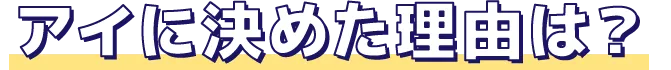 アイに決めた理由は？