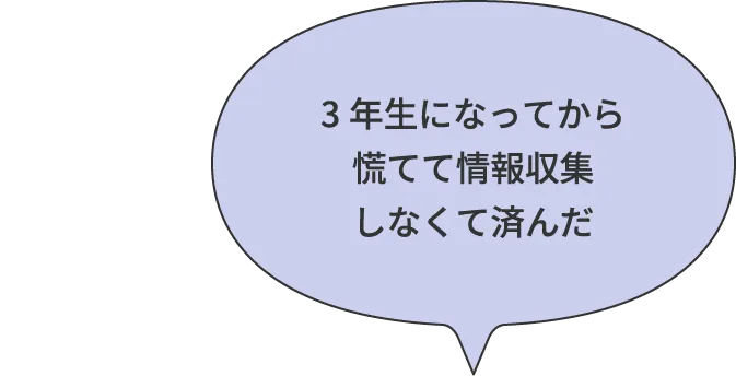 3年生になってから慌てて情報収集しなくて済んだ